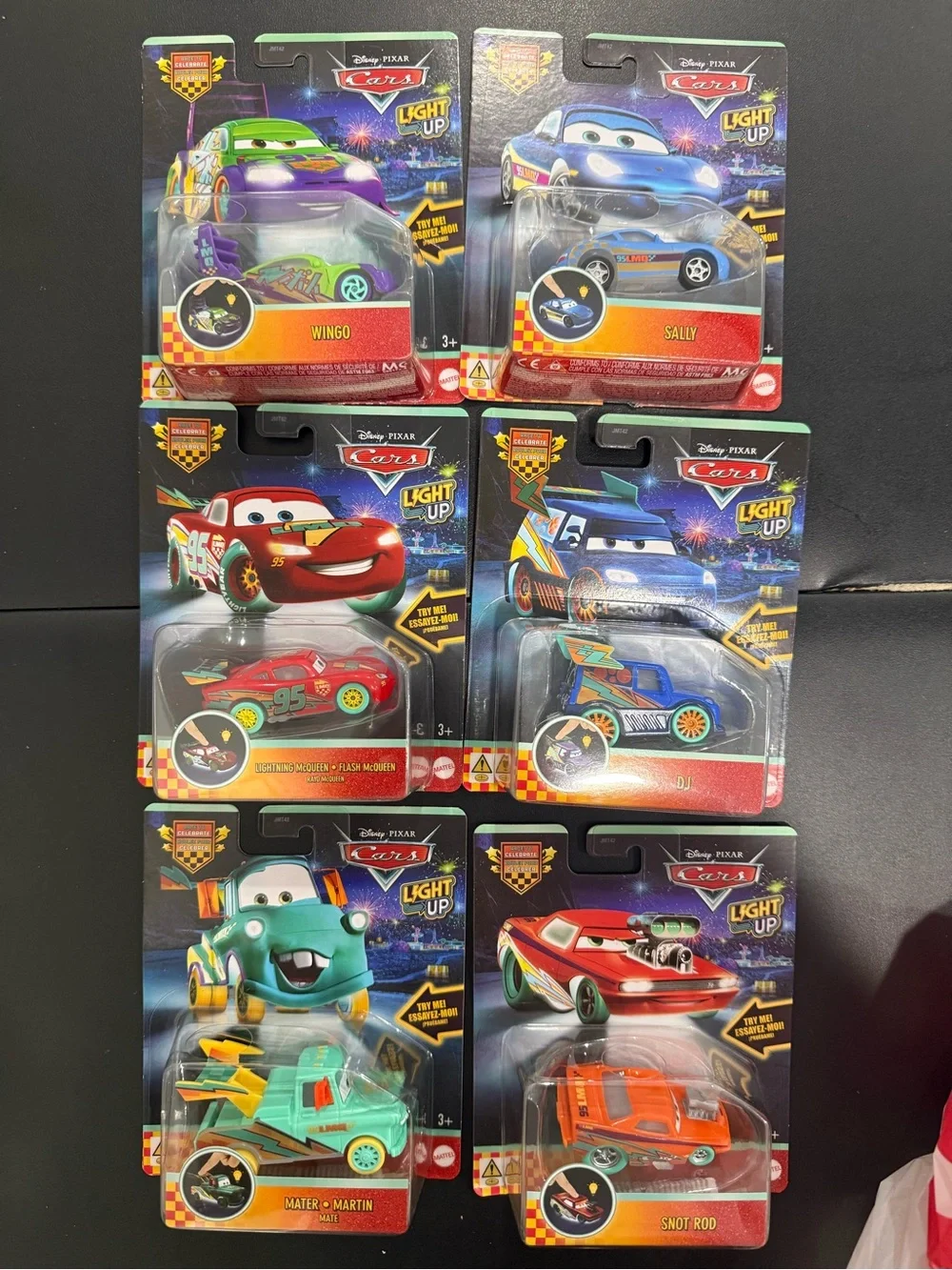 NWT Disney Cars Light-Up toy cars - LMQ Sally mater DJ Wingo Snot Rod